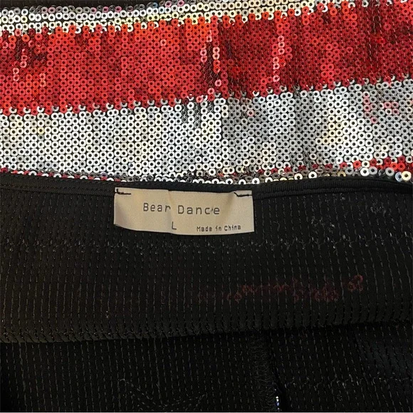 Bear Dance Sequin Strapless Tube Top - Blue, Red & Silver - Picture 5 of 5